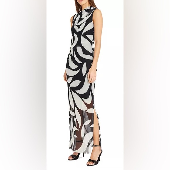 NWT DONNA MORGAN
Women's Mesh Printed Maxi Dress SIZE 12 - Picture 1 of 6